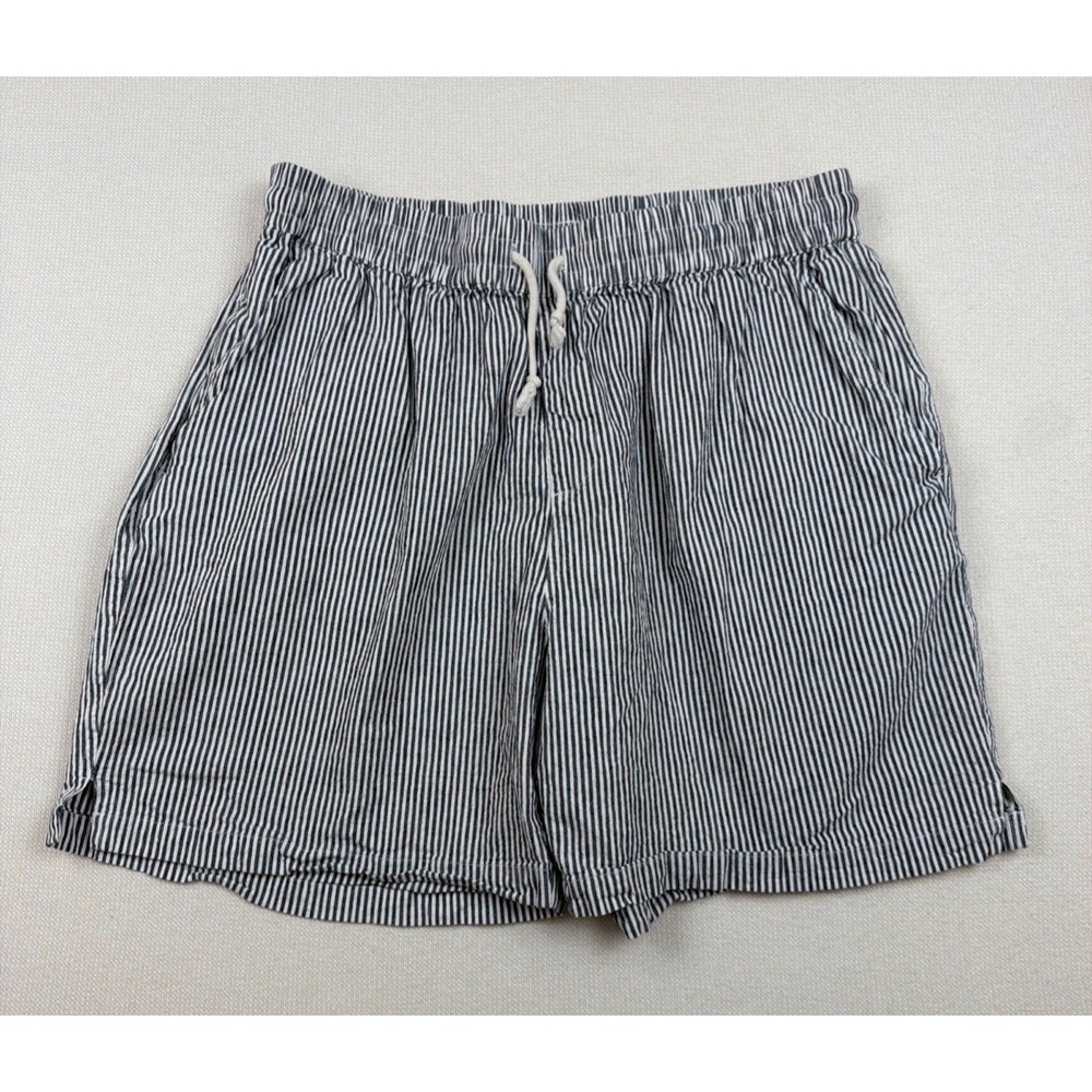 Winston Seersucker Linen Blend Striped Shorts Size 48* Preppy Elastic Drawstring